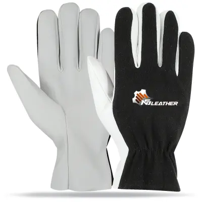 White leather gloves