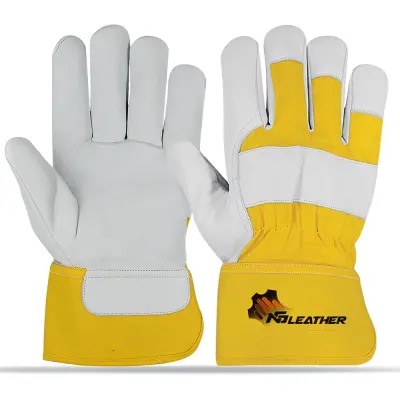 White leather gloves