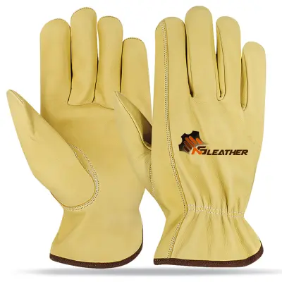 White leather gloves