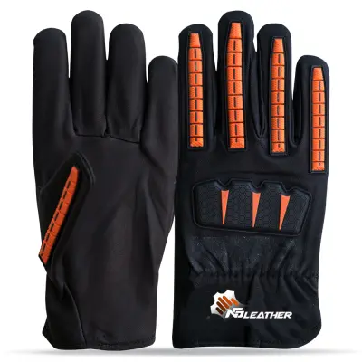 White leather gloves