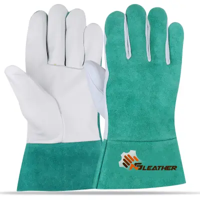White leather gloves