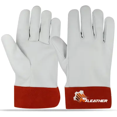 White leather gloves